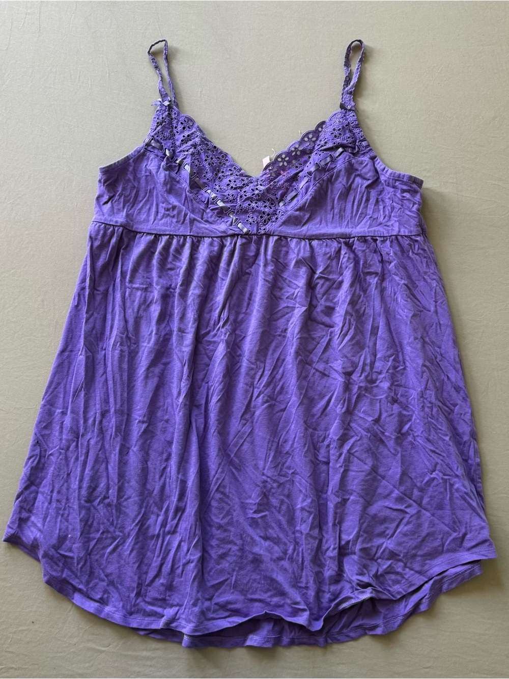 Y2K Era Victoria’s Secret Eyelet Trim Babydoll Nightgown